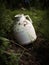 An abandoned milk jug its contents spilled and dried up in a ditch.. AI generation