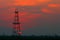 Abandoned oil well at dusk