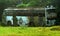 Abandoned old bus in a country yard.