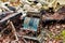 Abandoned old cash register in ghost town Pripyat in Chernobyl Exclusion Zone, Ukraine