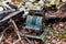 Abandoned old cash register in ghost town Pripyat in Chernobyl Exclusion Zone, Ukraine