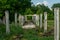 Abandoned old cattle farm during summer in the lost forgotten village