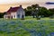 Abandoned Old House in Texas Wildflowers.