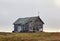 Abandoned old hunting house in tundra of Novaya Zemlya archipelago