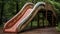 Abandoned old playground slide poses danger to children, AI Generated