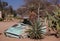 Abandoned old rusty wrecked historic car near a service station at Solitaire in Namibia desert ear the Namib-Naukluft