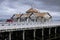 Abandoned old Victorian wooden pier building at Dunoon