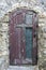 Abandoned, old wooden house in russian village,old wooden door to the house