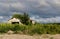 Abandoned overgrown barn