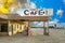 Abandoned petrol station in the desert village of Desert Center