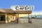 Abandoned petrol station in the desert village of Desert Center