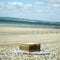 Abandoned picnic basket on the beach. Conceptual image