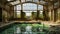 Abandoned Pool: A Romantic Landscape Vistas In An Abandoned Building