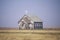 Abandoned prairie church in Wyoming
