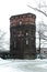 Abandoned pumping station. Old water tower. Architectural value