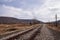 Abandoned Railroad - Track View on Cloudy Afternoon