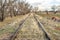 Abandoned railroad tracks in Colorado prairie