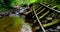 Abandoned railway track above the stream of Csarna