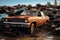 Abandoned relics rusting old cars in a junkyard signify environmental issues