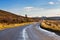 Abandoned road after a shower in the Highlands in Scotland