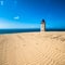 Abandoned Rubjerg Knude Lighthouse and sand dunes, Denmark