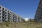 Abandoned ruined block of flats, former Russian soldier houses at uranium mining city Ralsko, Czech Republic, former