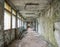 Abandoned ruined corridor in Pripyat school