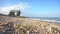 Abandoned ruins of a house on the shore of the Sea of Azov