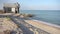 Abandoned ruins of a house on the shore of the Sea of Azov