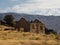 Abandoned run-down house ruins brick stone walls of goldmining settlement Welshtown Bendigo in Central Otago New Zealand