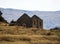 Abandoned run-down house ruins brick stone walls of goldmining settlement Welshtown Bendigo in Central Otago New Zealand