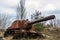 Abandoned Russian self propelled gun in Chernobyl Exclusion Zone,