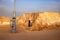 abandoned scenery of the planet Tatooine for the filming of Star Wars in the Sahara Desert