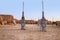 abandoned scenery of the planet Tatooine for the filming of Star Wars in the Sahara Desert