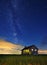 Abandoned Schoolhouse And Milky Way