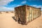 Abandoned shipping container in the desert