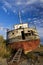 Abandoned shipwreck ashore