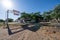 Abandoned sign for the former First Last Motel in Texas in the Route 66 ghost town on the New Mexico