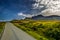 Abandoned Single Track Road Through The Scenic Rural Landscape At The Old Man Of Storr On The Isle Of Skye In Scotland