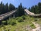 Abandoned ski jumps on Igman mountain, Sarajevo Winter Olympic Games in 1984.