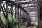Abandoned steel bridge - rusted steel beam construction