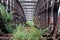 Abandoned steel bridge - rusted steel beam construction