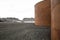 Abandoned Storage Tanks from a whaling station at Deception Island, Antarctica.