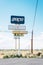 Abandoned store sign in Mortmar, on the Salton Sea in California