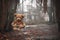 abandoned teddy bear on swing
