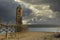 The abandoned tower of the ebro reservoir in Cantabria