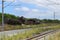 Abandoned train carriages near the tracks at Addo Elephant National Park on South Africa