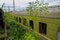 Abandoned train. Forgotten overgrown railway. Old rusty railway carriage