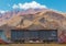 Abandoned train among the mountains in the Andes.