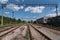 Abandoned train station in Prypiat, Chernobyl exclusion Zone. Chernobyl Nuclear Power Plant Zone of Alienation in Ukraine